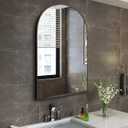 TinyTimes 26"x38" Arched Wall Mirror, Vanity Mirror, with Metal Frame, for Bathroom, Bedroom, Entryway, Modern & Contemporary Wall Mirror - Black