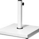 Patio Umbrella Base, 43lbs, Outdoor Heavy Duty Square Concrete Stand Market Umbrella, White