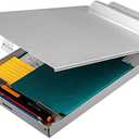 ZCZN Recycled Aluminum Storage Clipboard, Clipboard Box, Form Holder, Suitable for School, Office, Jobsite or Medical Staff, 9.25 x 13.78 Inches, Silver