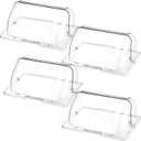 Ziliny Clear Chafing Dish Cover Half Size Roll Top Bakery Pan Display 1/2 Plastic Chafing Dessert Cake Food Display Cover for Cupcake Exhibition( 4 Pcs)