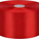 2 inch x 50 Yards Red Single Face Satin Ribbon Solid Fabric Ribbon for Gift Wrapping Floral Bouquets Wedding Birthday Party Decoration Hair Floral Craft Sewing