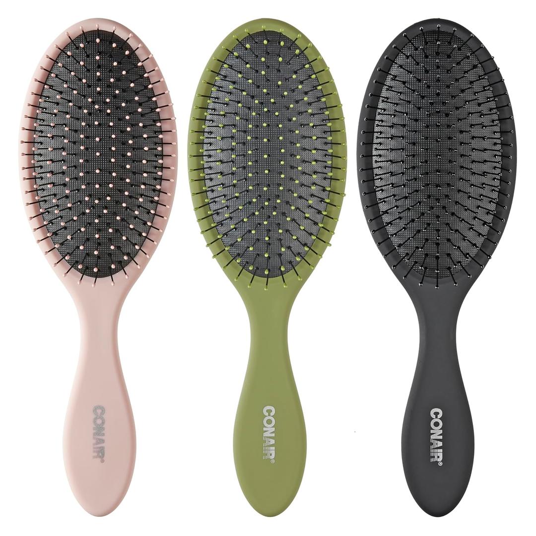 Conair Detangling Hair Brush Set, Wet or Dry Hair, 3-Pack