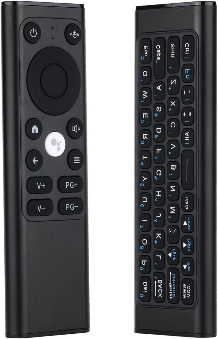 iPazzPort Mini Bluetooth Keyboard with Air Mouse - 2.4G Wireless Computer Remote, Aluminum Shell, IR Learning Button, Type-C Rechargeable, 10M Range for Smart TV/Windows/Android (Black)