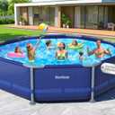 2026 Above Ground Pool,10ft x 30in Frame Deep Swimming Pool,Round Family Pool,Large Above Ground Pool Easy Set,1200 Gallon Pool,Outdoor Backyard Pool for Kids,Adults-Blue,Pump Not Included