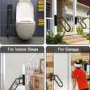 Handrails for Outdoor Steps Stair Railing Indoor, 1 to 3 Steps Stairs Wall Mounted Metal Handrail for The Elderly, Kids, Disabled, Pregnant Women