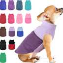 Dog Sweaters for Small Dogs Girl Fleece Vest Dog Sweater with Leash Hole Warm Pullover Puppy Jacket Doggy Sweater Female Winter Doggie Clothes Pink Teacup Puppy Outfit (Double Purple, XX-Small)
