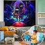 Atrippy Anime Wall Tapestry for Bedroom, Trip-py Posters Space Tapestry for Men, Cool Black Aesthetic, Hippie Room Decor Hanging Art for Girl Boys Party (60''x79'')