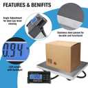 Large 440lbs Shipping Scale, 15"X 12" Platform Heavy Duty Stainless Steel Platform for Postal Industrial Floor Business Office Home Warehouse Package Luggage