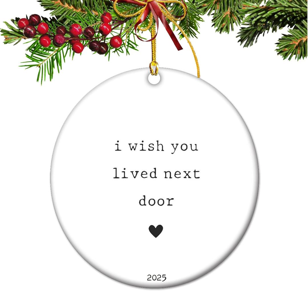 I Wish You Lived Next Door  2025 Long-Distance Friendship Ornament, Holiday Keepsake for Best Friends (S15)