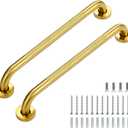 Grab Bars for Shower, 2 Pack 18-Inch Anti Slip Shower Handles for Elderly, Safety Shower Grab Bar, Stainless Steel Handicap Grab Bars for Bathroom,Toilet (Gold, 1" Diameter)