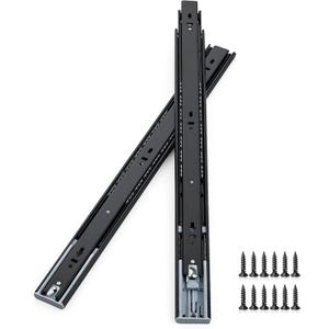 Soft Close Drawer Slides 20 Inch, Full Extension Ball Bearing Heavy Duty Drawer Slides Side Mount for Cabinet (1 Pair, Black)