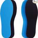Amitataha 2 Pairs Breathable Insoles, Super-Soft, Sweat-Absorbent, Double-Colored and Double-Layered Shoe Inserts of Foam That Fit in Any Shoes (Blue/Black, 12.5-14.5 Women/9.5-13.5 Men)