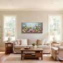 imjiayu Floral Wall Art, Large Framed Wall Art, Flower Pictures Wall Decor, Colorful Textured Wildflowers Art Prints, Nature Landscape Paintings for Living Room Bedroom Kitchen Farmhouse 20"x40"