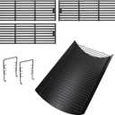 Hiorucet 20 Inches Ash Pan Drip Pan and Grill Grates for Char-Griller 5050 5650 5072 2123 Charcoal Grills, 20" Charcoal Grill Pan with 2Pcs Fire Grate Hanger for Char Griller 5050 Replacement Parts
