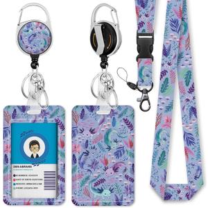 Immaturus Axolotls Lanyards for ID Badges, Cute Badge Holder with Retractable Badge Reel, Animal Lanyard with Id Holder Clip, Keychain Name Tag ID Card Protector Teacher Women Doctor Office Gift