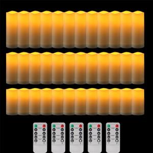 36 Pack Waterproof Outdoor Flameless Candles, Battery Operated Flickering LED Candles with Remote Control and Timer for Outdoor Larterns, Porch, Home, Parties, Special Occasions