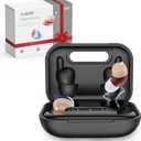 CUEME Hearing Aids - OTC Rechargeable Hearing Aids for Seniors, Clear Sound, Up to 48 Hours of Battery Life, 3 Sizes of Earbuds, Portable Charging Case Included, Automatic On/Off (Black)