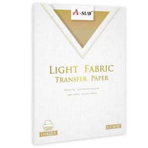 A-SUB Iron-On Heat Transfer Paper for White and Light Fabric 8.5x11 inches T Shirt Transfer Paper for Inkjet Printer Wash Durable, Long Lasting Transfer, No Cracking 20 Sheets
