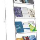 Floor-Standing Magazine Rack 4-Layer with Wheels, Semi-arched top Brochure Display Stand, High-hardness metal for Exhibitions, Office, and Any Organization Requiring Information Display (Arc-Sliver)