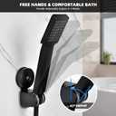 YOHOM Handheld Shower Head Holder Bracket Suction Cup Adjustable Stainless Steel Vacuum Shower Wand Hose Holder for Sprayer Nozzle Removable Bathroom Accessory Clip Wall Mount Matte Black