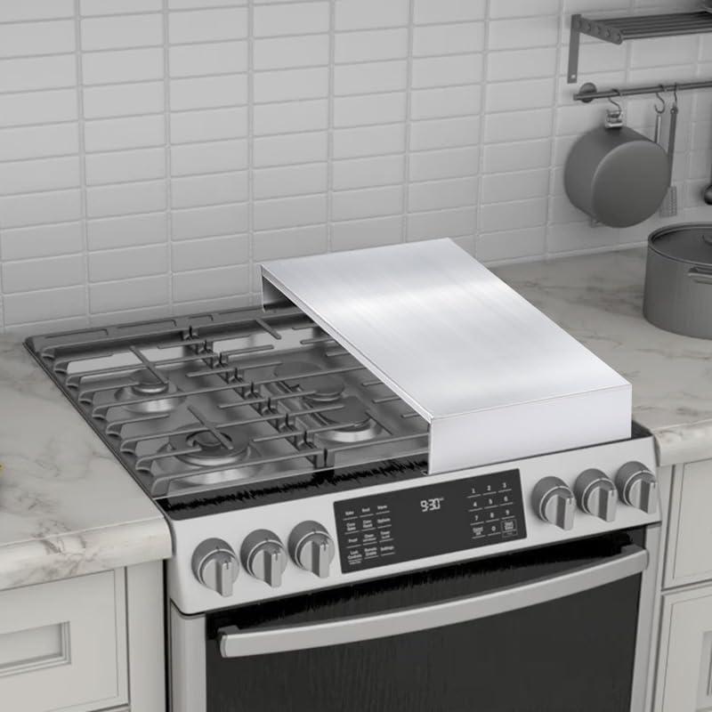 Stainless Steel Stove Top Cover, Range Burner Cover for Gas/Electric Stove, Noodle Board for 2 Burners RV/Camper/Apartment, Not Universal