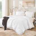 Andency White Comforter Set Full, 3 Pieces Boho Lightweight Bedding Comforters & Sets, All Season Soft Fluffy Tassel Bed Set (79x90In Comforter & 2 Pillowcases)