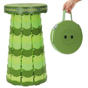 Upgraded Portable Foldable Stool Lightweight but Sturdy Load Capacity 400lbs Small Folding Camp Chairs Height Adjustable for Fishing Hiking Picnic Hunting Party BBQ Indoor(Gradient Green, Single pack)