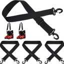 Skylety 4 Pieces Ski Boot Carrier Straps Adjustable Snowboard Strap Shoulder Sling Leash Ice Skates Shoulder Carrier Winter Gear Leash Sport Snowboard Accessories