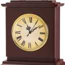 Shinoske Wooden Mantel Clock with Hidden Safe,Secret Compartment for Cash,Jewelry,Rings,Watches,Battery Operated Vintage Table Clock for Living Room,Home Decor,Mahogany
