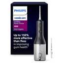 Philips Sonicare Cordless Power Flosser 3000 - Water Flosser with Innovative Quad Stream Technology, Oral Irrigator with 2 Flossing Modes and 3 Pressure Levels, IPX7 Waterproof, Black, HX3826/23
