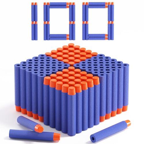 AMOSTING Refill Darts 100PCS Bullets Ammo Pack Compatible for Nerf N-Strike Elite 2.0 Series DinoSquad – Work with All Elite Blasters Blue