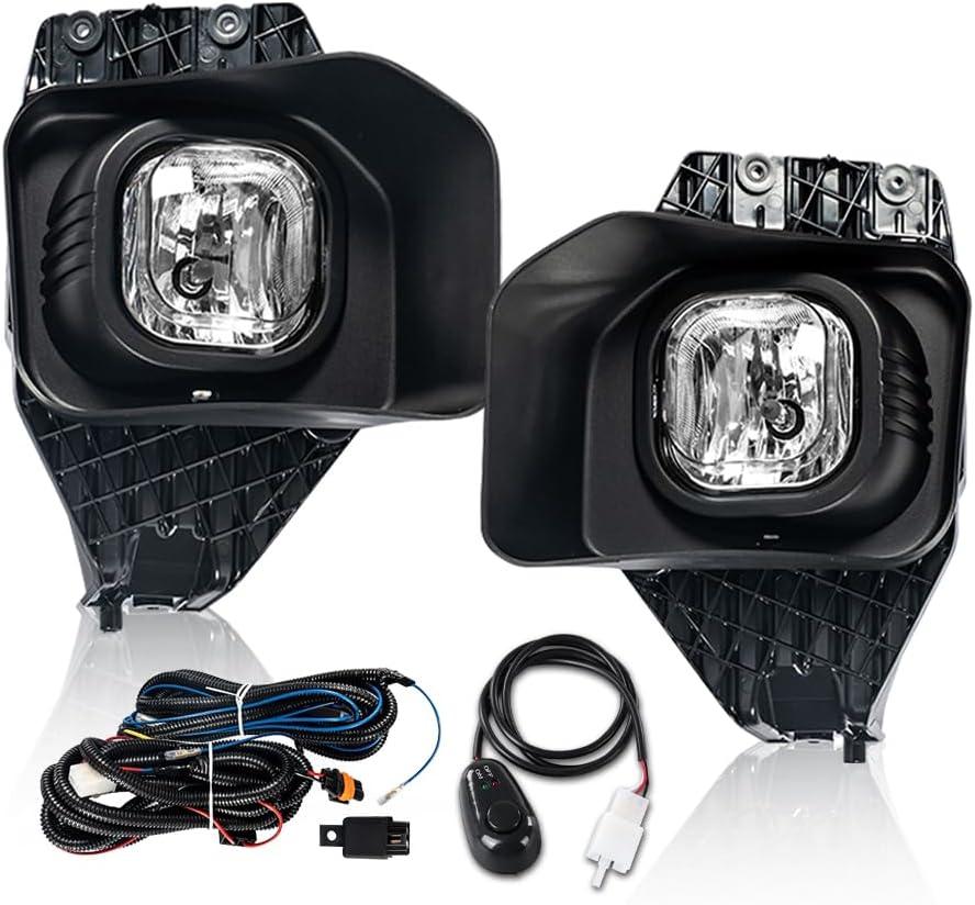PIT66 Front Bumper Fog Light, Compatible with 2011-2016 Ford F250 F350 F450 F550 Super Duty Fog Lamps with Harness Clear Lens FO2592230 faros Antiniebla, Neblineros para Autos Delantero