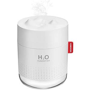 Portable Mini Humidifier, 500ml Small Cool Mist Humidifier, USB Personal Desktop Humidifiers for Baby Bedroom Travel Office Home, Auto Shut-Off, 2 Mist Modes, Super Quiet, White