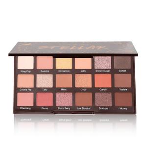 Pro Palette Professional 18 Color High Pigmented Warm Neutral Metallic Blendable Creamy Eye Shadow Set (Smoky)