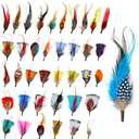 Kenning 39 Pcs Hat Feathers Assorted Feathers for Hats Colorful Real for DIY Craft, Christmas Decorations Men Women Approx. 8-11 cm