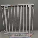 Baby Gate No Drilling, 29"-40" Auto Close Dog Gate Indoor for Doorways & Stairs, Pressure Mounted Adjustable Pet Gate, Easy Walk Through Child Gate for Children & Pets Stroller Friendly, White (29-40"Wide, 28"Tall)