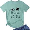 LOOKFACE Women Graphic Tees Printed Graphic T-Shirts Light Green Medium (Green, M)
