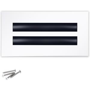 10x4 Modern AC Vent Cover  Decorative Air Vent Register Grille, Linear Slot Diffuser, Adjustable Airflow, Quiet Operation, HVAC Vent Cover for Ceiling, Wall & Floor, White Aluminum Alloy