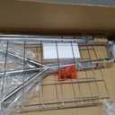 Heavy Duty Clothes Rack for Hanging Clothes, Double Rods Clothing Rack with Lockable Wheels, Rolling Garment Racks with Shelf, Easy to Assemble, Silver