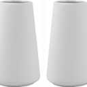 Simple Vase for Flowers Plants, Matte Vases for Modern Table Shelf Home Decor Wedding Boho Decor, 6" H Frosted Elegant Ceramic Vase for Pampas Grass Fluffy Stem Bouquet Lavender Flowers (Black, 2)