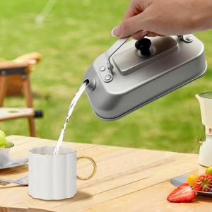 0.3L Outdoor Camp Kettle, Portable Camping Kettles for Boiling Water Anodized Aluminum Campfire Kettle Camping Tea Kettle for Open Fire Camping Hiking Backpacking (Silver)