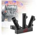 GADFISH Trailer Hitch Flagpole Mount, Two Mounting Options US Flag Hitch Mount, Universal Flag Hitch Mount for All 2" Receiver, Trailer Hitch Flag Pole Holder for Driving, Black