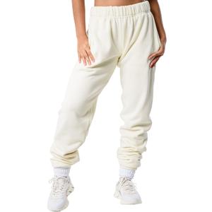 Kamo Fitness CozyTec High-Waisted Sweatpants for Women Baggy: Comfy Lounge Pants with Pockets Crafted from Soft Thick Fleece (Beige, S)