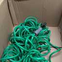 SPECILITE 3/8" Lightweight Coil Garden Hose 100FT, EVA Flexible Curly Water Pipes with 6-Pattern Spray Nozzle for Boat, Greenhouse, Yard, Patio, Green