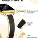 Newlibery Gold Slim Watch Bands for Women Compatible with Apple Watch 38mm 40mm 41mm 42mm (S10/11) Jewelry Dressy Bracelet Metal Strap Adjustable for iWatch Series 11/10/9/8/7/6/5/4/SE 3/2/1
