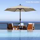 EliteShade USA 7.5FT Replacement Covers 6 Ribs Market Patio Umbrella Canopy Cover (CANOPY ONLY) (Beige)