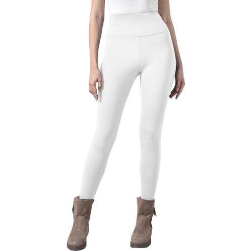 Ipletix Women's Fleece Lined Leggings - High Waisted Warm Fleece Lined Leggings for Winter White, S-M