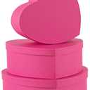 Soul & Lane Heart Shaped Gift Boxes: Set of 3 Empty Paper Mache Boxes with Lids for Flowers, Gifts, Chocolate Strawberries & Special Occasions, Cardboard Pink Heart Shaped Box for Arrangements