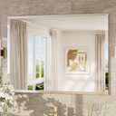 TokeShimi 40x30 Frameless Mirror Bathroom Rectangle, Bathroom Vanity Mirror Beveled with 1" Beveled Edge, Shatterproof Farmhouse Mirrored Wall Mounted for Living Room, Entryway, Restroom