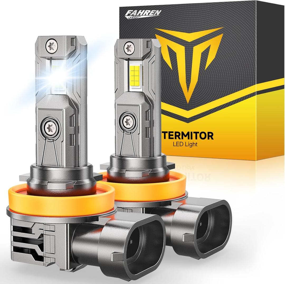 FAHREN Upgraded H11/ H9/ H8 bulbs, 𝟕𝟎, 𝟎𝟎𝟎𝐋𝐌 𝟏𝟐𝟎𝟎％ Brighter, 1:1 Mini Size 6500K Light H11 bulbs With Fan, Quick Install No Adapter Needed Plug and Play, Pack of 2